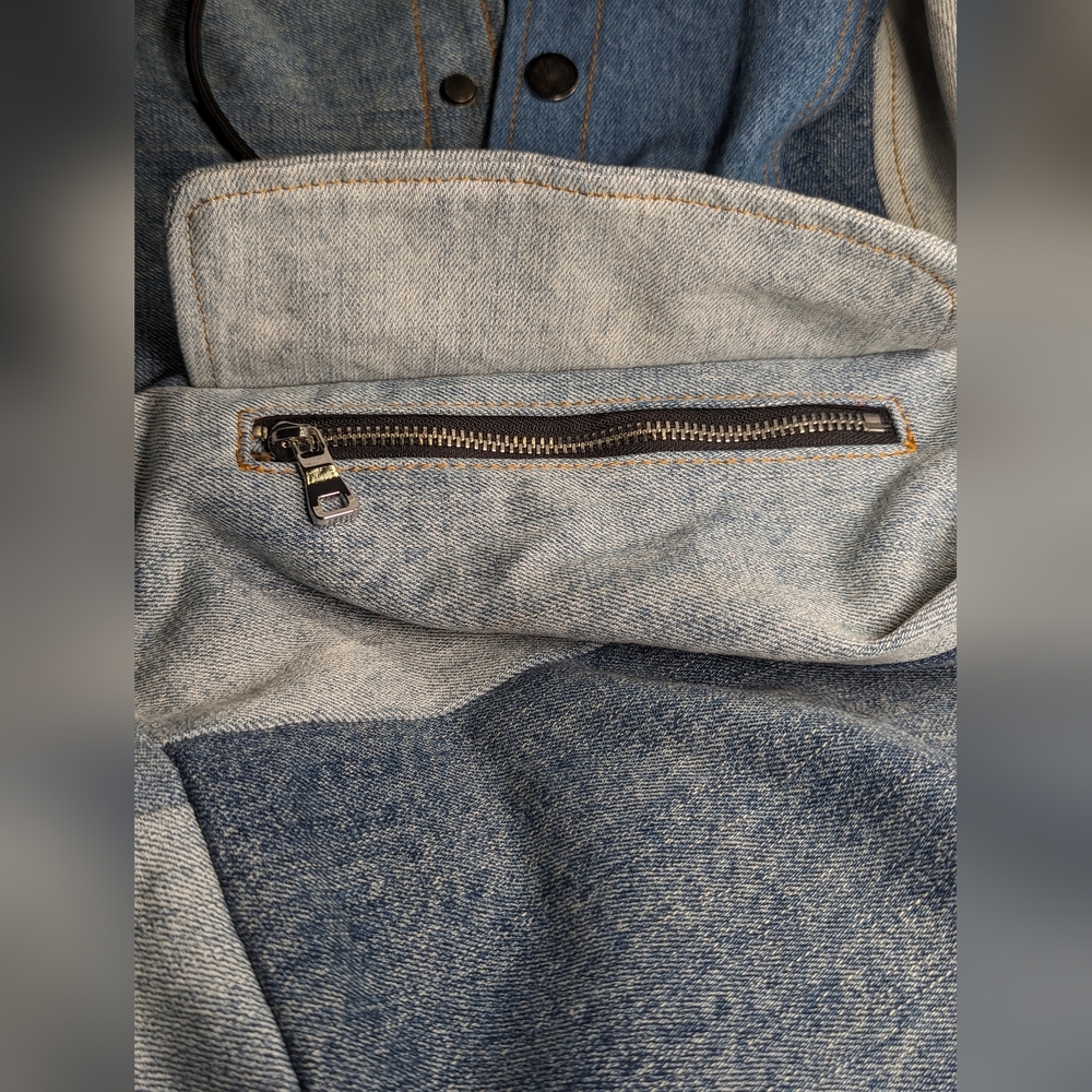 Patchwork Denim Pullover - image 5